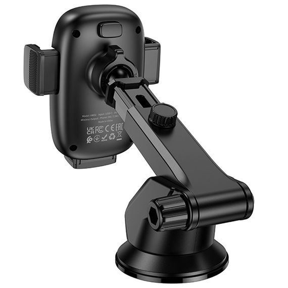Автотримач з БЗП Hoco HW32 Crown push-type (center console) Black / Metal gray | Зображення 6