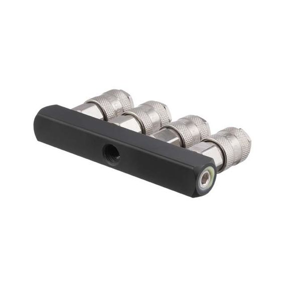 Розгалужувач повітря прямий 1/4", 4 виходи, швидкороз'ємні з'єднання INTERTOOL PT-1856 | Зображення 1