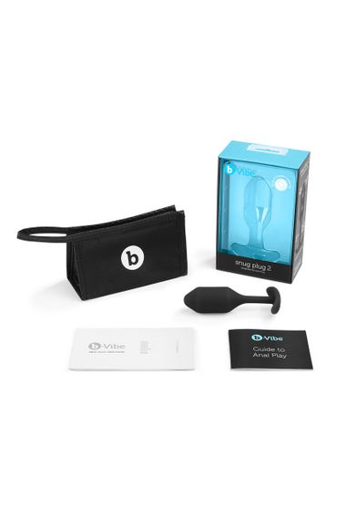 Анальна пробка із зміщеним центром ваги B-Vibe Snug Plug 2, силіконова, чорна sexstyle | Зображення 7