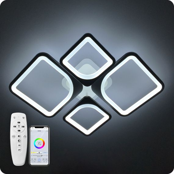 Люстра світлодіодна 517 Dlight 3color з пультом 100Вт Білий (01569) | Зображення 2