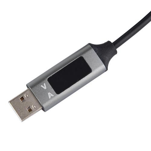 Кабель VOIN CC-3201C GY, USB-Type C 3А, 1m, grey з дисплеєм | Зображення 2