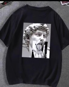 Футболка мужская с принтом повседневная M Черная