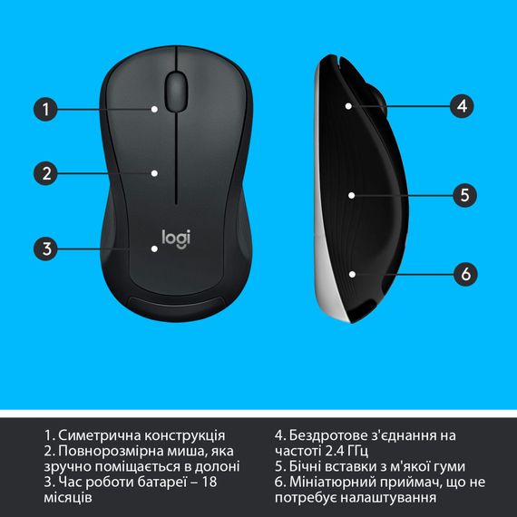 Комплект Logitech MK540 Advanced Wireless UA Black (920-008685) | Зображення 7