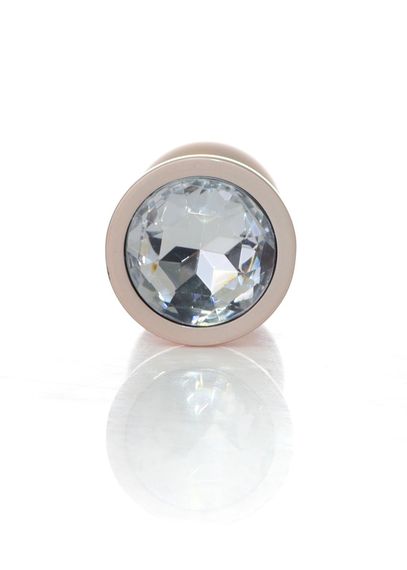 Анальна металева пробка Plug-Jewellery  Pearl Gold PLUG- Clear M | Зображення 4