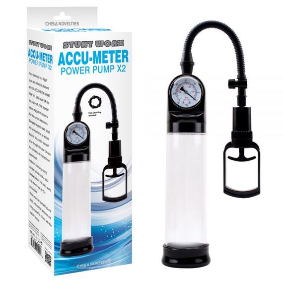 Вакуумна помпа з манометром Chisa Accu-Meter Power Pump X2, Черный