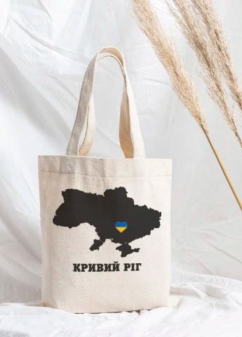 Еко сумка шопер Мерч Крафт Дизайн 34х38см ручка 60см з принтом Україна Кривий ріг