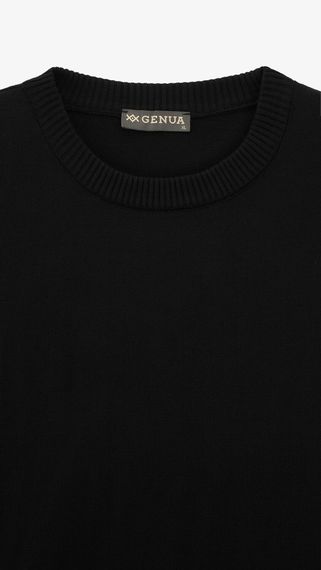 Джемпер однотонний чоловічий GENUA G01205-0002 3XL Чорний shop (2000999503368) | Зображення 1