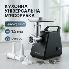 Мясорубка с металлическими решетками Rainberg, Электрическая мясорубка для домашних блюд VC-43