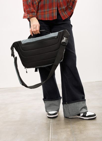 Женская сумка-бананка под ноутбук Sambag Urban Pro голубая 46×26 см (51411210) | Зображення 9