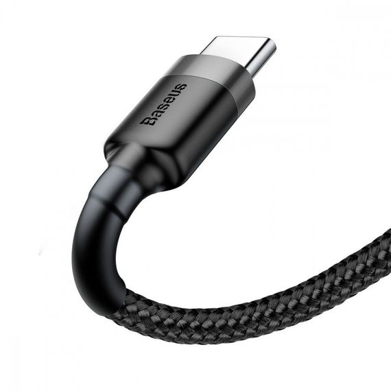 Кабель Baseus Cafule Type-C 3A (0.5m) gray/black | Зображення 4