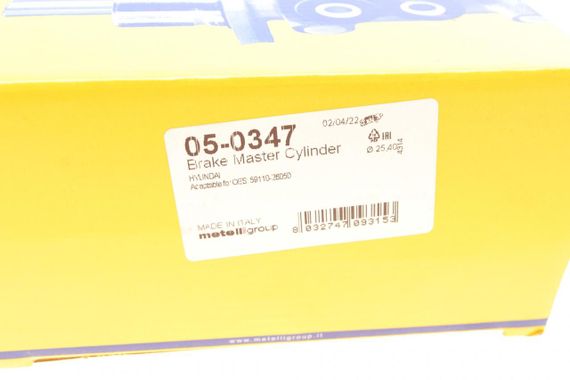 Циліндр гальмівний головний Hyundai Santa Fe 01-06 d=25.4mm  05-0347 | Зображення 6
