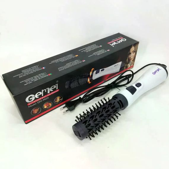 Фен-щетка для волос GEMEI GM-4826 1000W • Вращающийся фен-браш для сушки, укладки, объема и создания естественной волны | Зображення 3