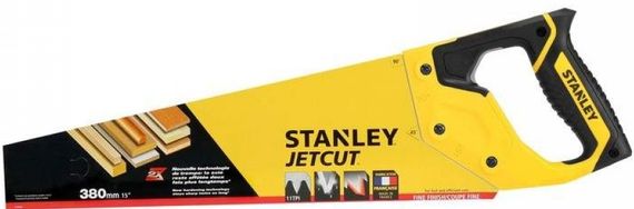 Ножовка STANLEY по дереву 380мм 11TPI &quot;Jet-Cut Fine&quot; закаленный 3-гранный зуб (2-15-594)