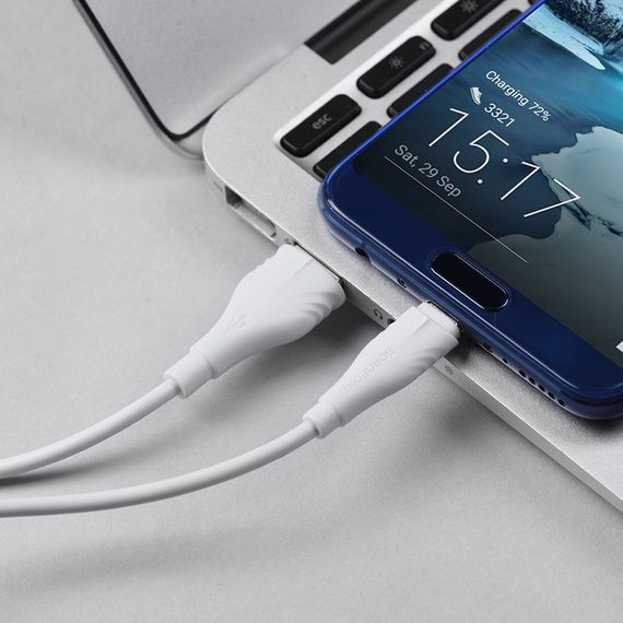 Дата кабель Borofone BX18 Optimal USB to Type-C (2m) Білий | Зображення 4