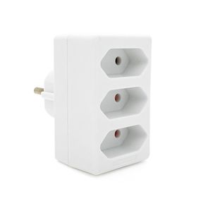 Розетка трійник без заземлення SQ-ZDB01/3, 3x2.5A(10A) 250V~Max, 1700W, White, 2Р, Q100