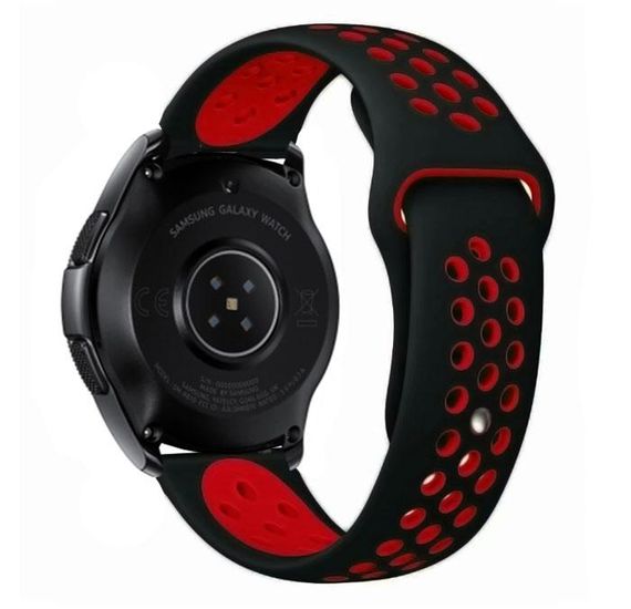 Спортивный ремешок Primo Perfor Sport для часов Samsung Galaxy Watch 42 mm (SM-R810) - Black&Red | Зображення 1