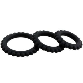Набір рекційних кілець Cuddle Black Set колір чорний Sex Aura