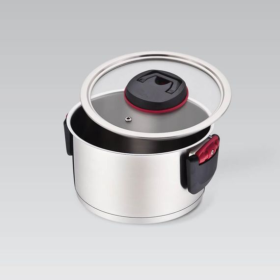 Каструля Maestro MR-3530-22, 4.2 л, 22 см, з нержавіючої сталі з кришкою та складними ручками | Зображення 4