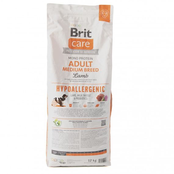 Корм сухий Brit Care Dog Hypoallergenic Adult Medium Breed для собак середніх порід гіпоалергенний з ягням 12 кг | Зображення 8
