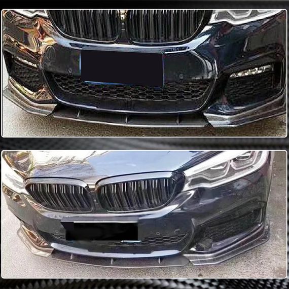 Накладка на передній бампер Lip V4 (для M-Sport 2017-2020, Карбон) для BMW 5 серія G30/31 рр | Зображення 3