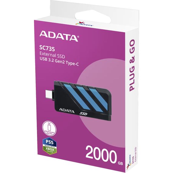 Накопичувач SSD USB 3.2 2TB SC735 ADATA (SC735-2000G-CCBK/BU) | Зображення 5