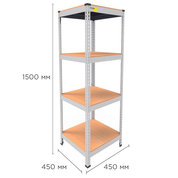 Металевий стелаж MRL-1500 ( 450x450) білий