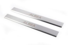 Накладки на дверні пороги Carmos (2 шт, нерж.) для Fiat Albea 2002-2024 рр
