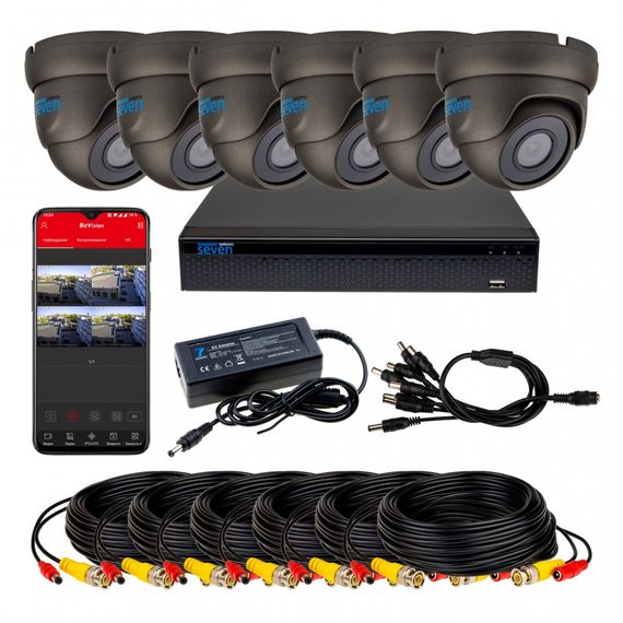 Комплект видеонаблюдения SEVEN KS-7616OB-2MP 6 камер 2Мр | Зображення 6