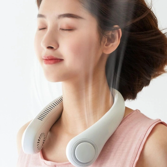 Портативний вентилятор на шию Bladeless Neck Cooler · Охолоджувач повітря з 3 режимами обдуву обличчя та шиї | Зображення 5