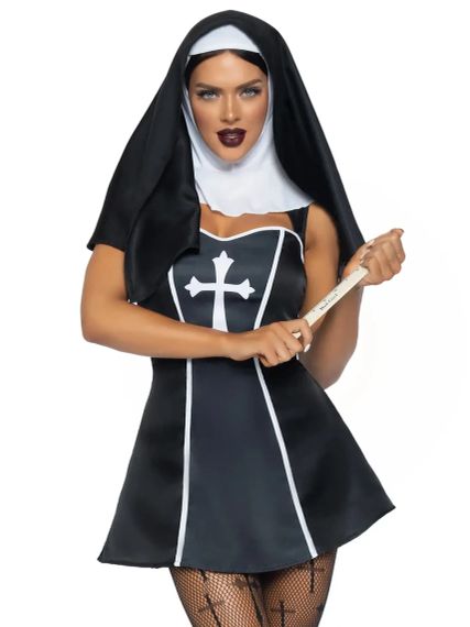 Костюм черниці Leg Avenue, М, Naughty Nun 2 предмети, чорний sexstyle | Зображення 1