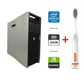 Робоча станція Б-клас HP Z620 Workstation Tower / Intel Xeon E5-2670 v2 (10 (20) ядер по 2.5 - 3.3 GHz) / 32 GB DDR3 / 256 GB SSD / nVidia Quadro M2000, 4 GB GDDR5, 128-bit / DVD-ROM б/в + Подарунок Розумна зубна щітка Colgate Connect M1 / Bluetooth