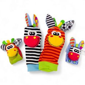 Набір шкарпетки та браслетики "Зебра та жираф"