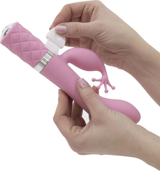 Розкішний вібратор-кролик Pillow Talk - Kinky з кристалом Сваровські, потужний, Pink | Зображення 5