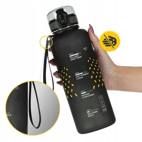 Пляшка для води спортивна 4FIZJO 1000 мл Black (P-5905973403788) | Зображення 9