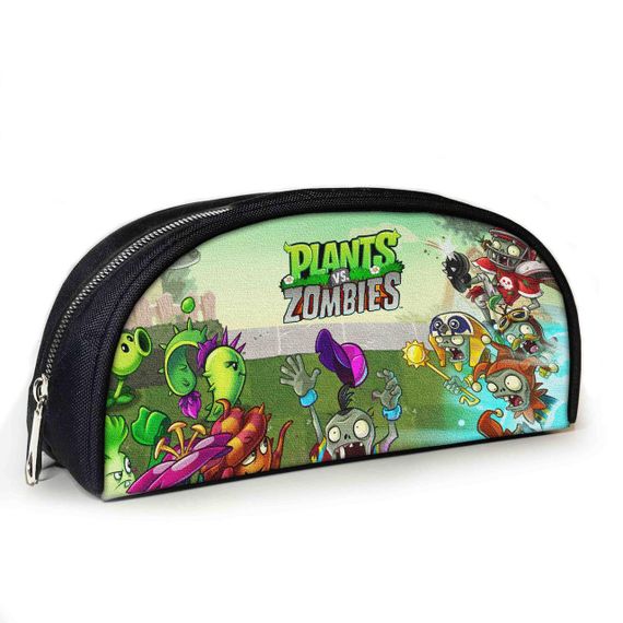 Пенал шкільний з принтом Рослини проти зомбі 23х10х8 см з принтом для хлопчика (3867)