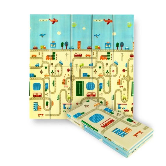 Детский складной коврик MD04 CITY 195x180 см NILS FUN | Зображення 1