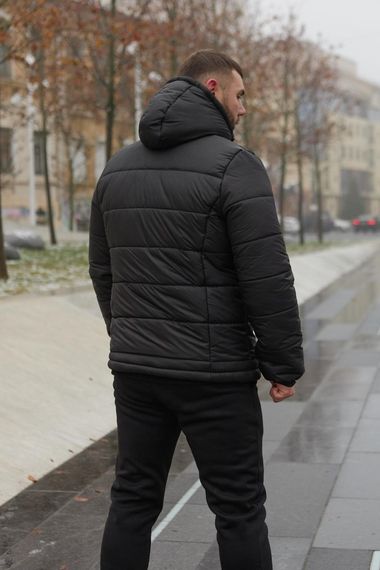 Комплект чоловічий Nike: куртка зимова "Frost" чорна + штани з тринитки утеплені чорні | Зображення 4