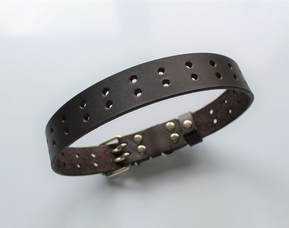 Ошейник из натуральной кожи "Lockdog" коричневый | Зображення 4