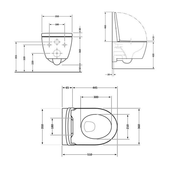 Унітаз підвісний Qtap Scorpio Ultra Quiet із сидінням із сидінням Soft-Close MATT BLACK QT14332380AMB | Зображення 1