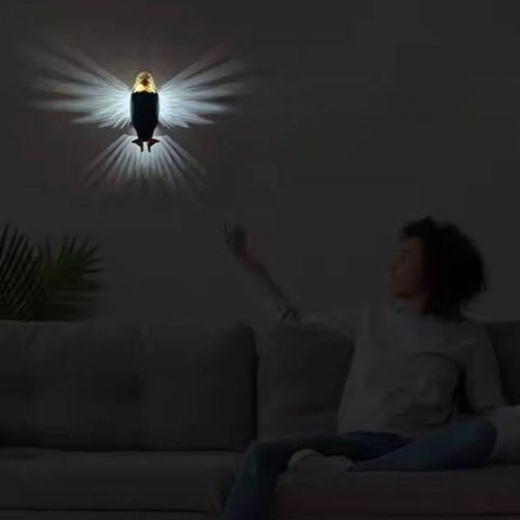 Настінний нічник 3D Орел акумуляторний Чорний