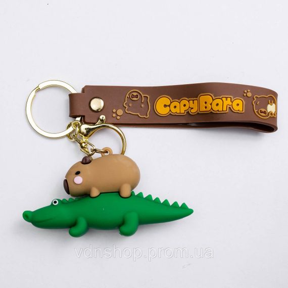 Дитячий брелок Капібара на крокодилі 5×3×4 (см) для ключів, на сумку і рюкзак HP-55-24CROC