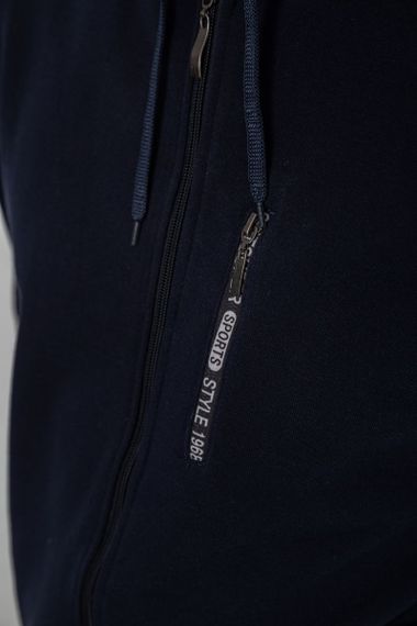 Кофта мужская на флисе с капюшоном 244R2563, цвет Темно-синий | Зображення 4