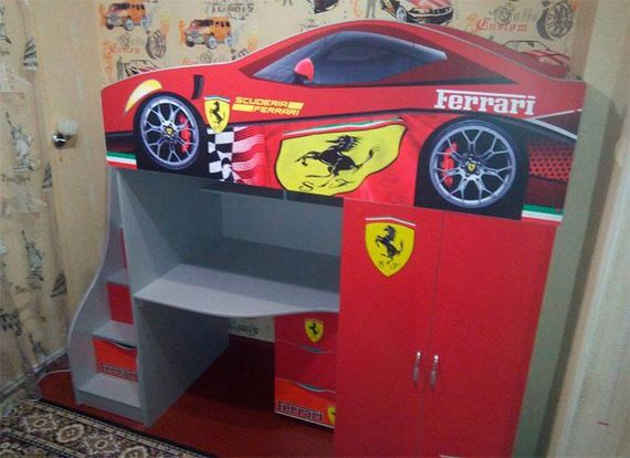 Детская кровать-комната Bed-Room №1 Ferrari графит, спальное место 1700х800 мм | Зображення 3