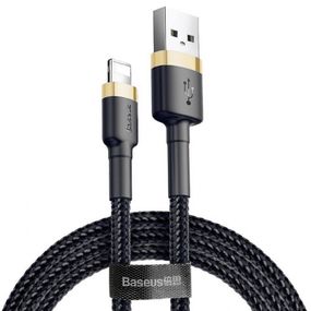 Дата кабель Baseus Cafule USB to Lightning 2.4A (1m) (CALKLF-B) Золотий / Чорний