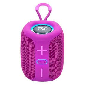 Портативная Bluetooth колонка TG658 с RGB подсветкой и функцией громкой связи, радио, пурпурная