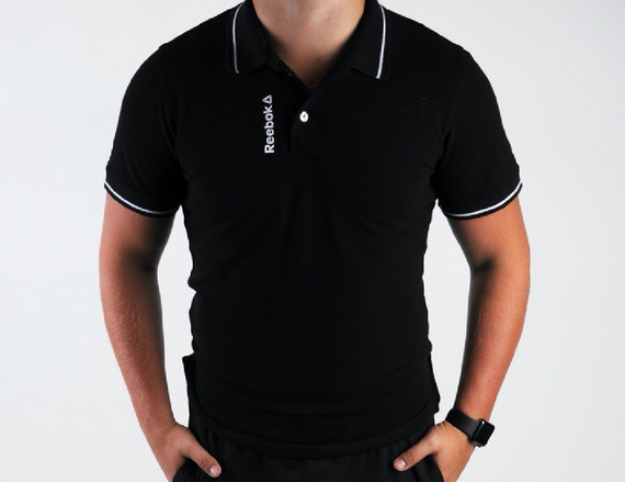 Мужское поло-футболка на пуговицах BD0032 цвет черный, размер S