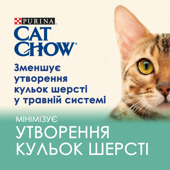 Влажный корм Cat Chow Hairball для взрослых котов "Выведение шерсти", курица с зеленой фасолью 78х85г | Зображення 3
