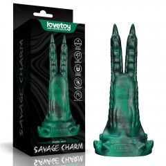 Вібростимулятор - Double-Claw Vibrating Silicone Dildo Savage Charm Sex Aura