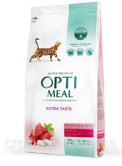 Сухий корм для котів Optimeal Extra Taste з телятиною 10 кг B1830501