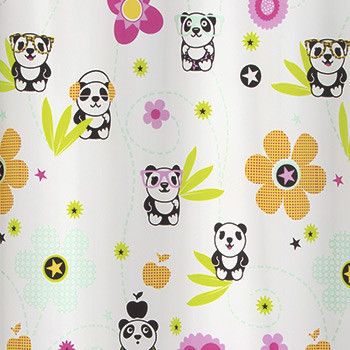 Шторка для ванной и душа Spirella Panda Life 180х200 см, водоотталкивающая полиэстер, 10.18471 | Зображення 1